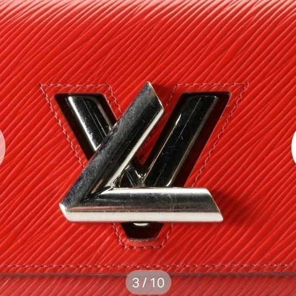 Louis Vuitton red twist long wallet. - Picture 3 of 10